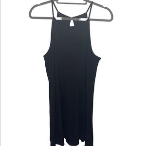 Love Fire Black Ribbed Shift Dress